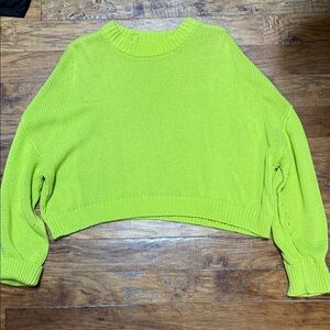 Olivaceous Neon Green Crew Neck Sweater